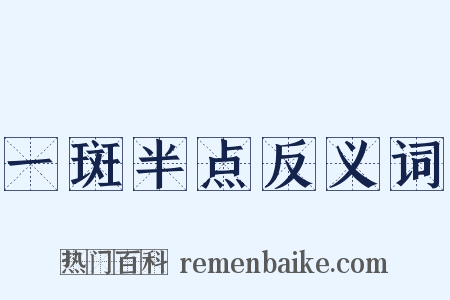 一斑半点反义词是什么意思的图片